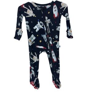 Little Bum Bums bamboo Footie , Space print 0-3 month